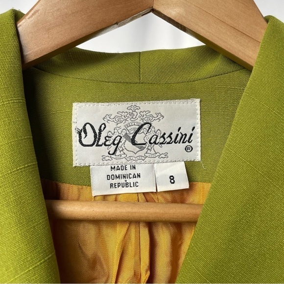 Vintage Oleg Cassini Button Collared Jacket in Green Size 8 - Picture 2 of 5